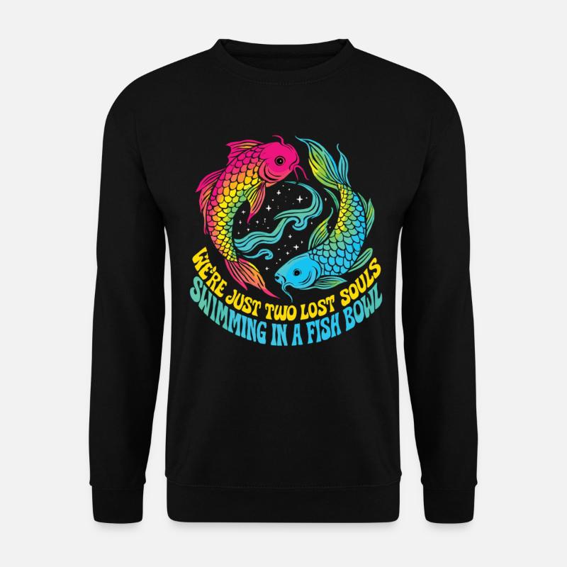 Two Lost Souls – Koi Fish Retro - Unisex Sweatshirt - black