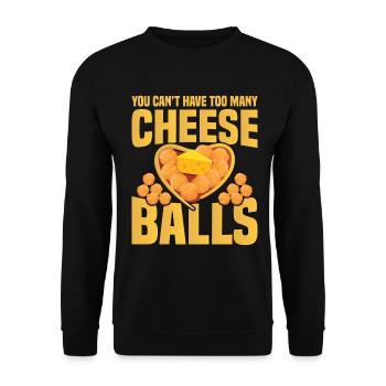  Cheese Ball Foodie Costume for Women Snacks - Unisex Sweatshirt - black - Front - Alina (178cm) & Michal (187cm)