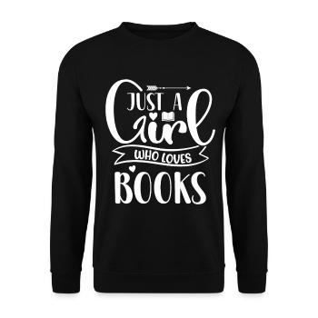 Juste une fille qui aime les livres - Sweat-shirt Unisexe - noir - Devant - Alina (178cm) & Michal (187cm)