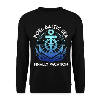POEL BALTIC SEA FINALLY VACATION Fun - Unisex Sweatshirt - black - Front - Alina (178cm) & Michal (187cm)
