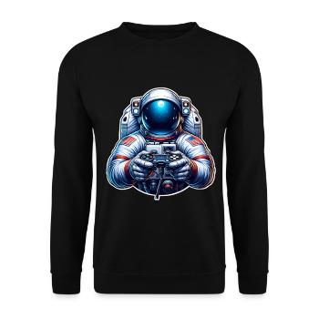 Astronaut Gaming Gamer - Unisex Sweatshirt - black - Front - Alina (178cm) & Michal (187cm)