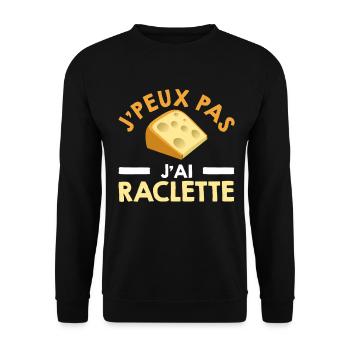 Je Peux Pas J'ai Raclette Cadeau Humour Drôle - Sweat-shirt Unisexe - noir - Devant - Alina (178cm) & Michal (187cm)