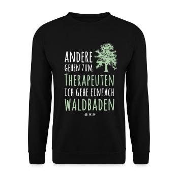 Wald Waldbaden Natur Naturliebhaber Baum Geschenk - Unisex Pullover - Schwarz - Vorne - Alina (178cm) & Michal (187cm)