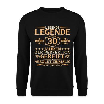 30th Birthday - Living Legend for 30 Years - Unisex Sweatshirt - black - Front - Alina (178cm) & Michal (187cm)