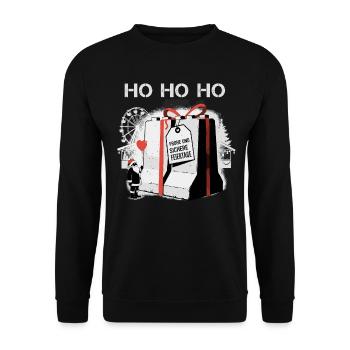 HO HO HO Merry and SAFE Christmas - Unisex Sweatshirt - black - Front - Alina (178cm) & Michal (187cm)