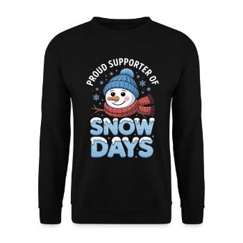 Snow Days Snowman Supporters - Unisex Sweatshirt - black - Front - Alina (178cm) & Michal (187cm)