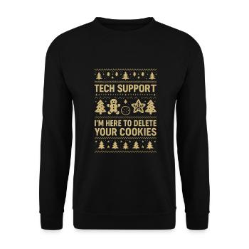 Support technique Je suis ici pour supprimer vos cookies - Sweat-shirt Unisexe - noir - Devant - Alina (178cm) & Michal (187cm)