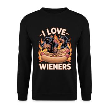 I Love Wieners Unwearable Bootleg - Unisex Sweatshirt - black - Front - Alina (178cm) & Michal (187cm)