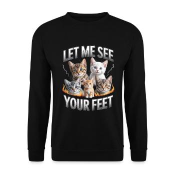 Unwearable Ich Liebe Füße Let Me See Your Feet - Unisex Pullover - Schwarz - Vorne - Alina (178cm) & Michal (187cm)