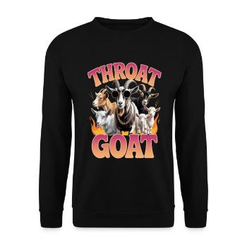 Throat Goat Meme Y2K Bootleg Unwearable - Unisex Pullover - Schwarz - Vorne - Alina (178cm) & Michal (187cm)