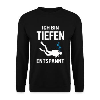 Tauchen Ich bin tiefenentspannt Taucher - Unisex Pullover - Schwarz - Vorne - Alina (178cm) & Michal (187cm)
