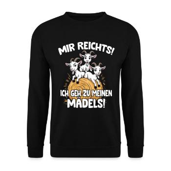 Farmer I've had enough, I'm going to my girls - Unisex Sweatshirt - black - Front - Alina (178cm) & Michal (187cm)