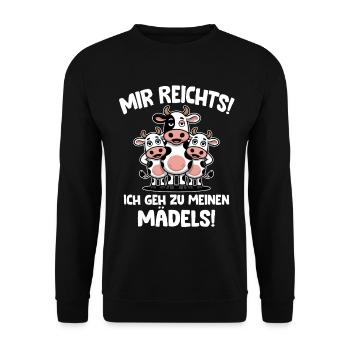 Fermier j’en ai assez, je vais voir mes filles - Sweat-shirt Unisexe - noir - Devant - Alina (178cm) & Michal (187cm)