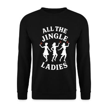 Alle Jingle Ladies Lustige Weihnachtsferien - Unisex Pullover - Schwarz - Vorne - Alina (178cm) & Michal (187cm)