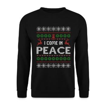 Paix | design de Noël laid - Partner Look - Sweat-shirt Unisexe - noir - Devant - Alina (178cm) & Michal (187cm)