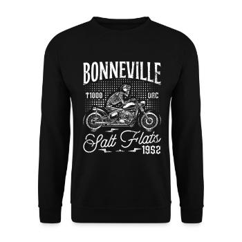 Bonneville Salt Flats Motorcycle Birthday 1952 - Unisex Sweatshirt - black - Front - Alina (178cm) & Michal (187cm)