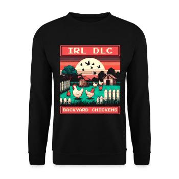 DLC IRL | Poules dans le jardin - Sweat-shirt Unisexe - noir - Devant - Alina (178cm) & Michal (187cm)