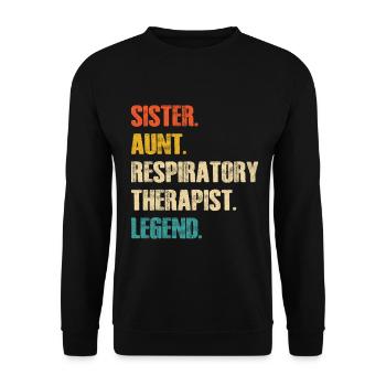 Sœur Tante Thérapeute Respiratoire Légende - Sweat-shirt Unisexe - noir - Devant - Alina (178cm) & Michal (187cm)