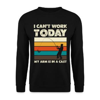 I can't work today Arm in a cast - Unisex Sweatshirt - black - Front - Alina (178cm) & Michal (187cm)