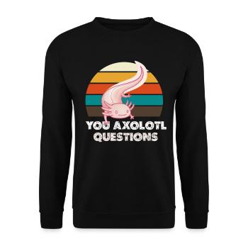 Axolotl coucher de soleil rétro - Sweat-shirt Unisexe - noir - Devant - Alina (178cm) & Michal (187cm)