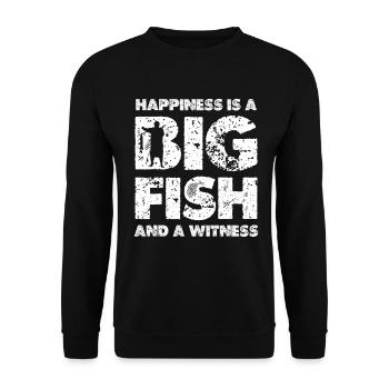 Gros Poissons Bonheur - Sweat-shirt Unisexe - noir - Devant - Alina (178cm) & Michal (187cm)