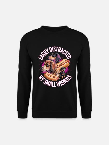Easily Distracted By Small Wieners Unwearable - Unisex Sweatshirt - black
