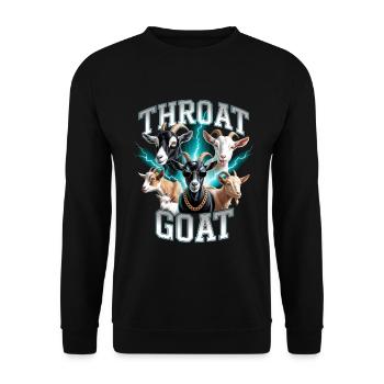 Throat Goat Meme Y2K Bootleg Unwearable - Unisex Pullover - Schwarz - Vorne - Alina (178cm) & Michal (187cm)