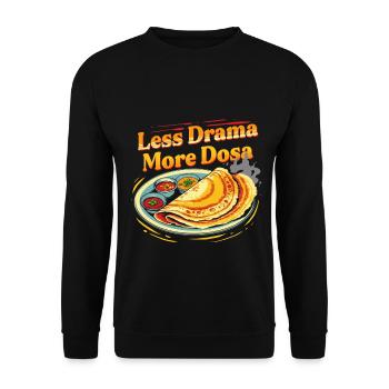 Tamil Tamilisch Sri Lanka Less Drama More Dosa - Unisex Pullover - Schwarz - Vorne - Alina (178cm) & Michal (187cm)