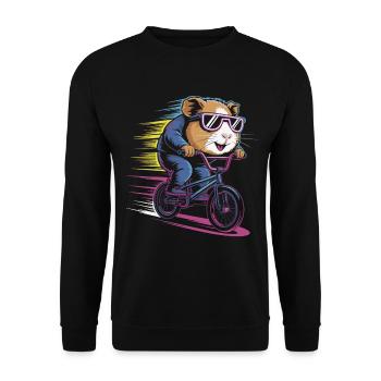 Raging hamster cyclist - Unisex Sweatshirt - black - Front - Alina (178cm) & Michal (187cm)