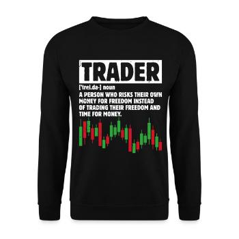 Trading Boursier Crypto Trader Boursier - Sweat-shirt Unisexe - noir - Devant - Alina (178cm) & Michal (187cm)