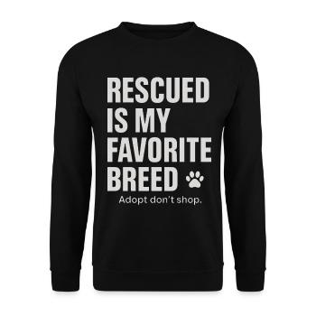 Rescued animals are my favorite breed - Unisex Sweatshirt - black - Front - Alina (178cm) & Michal (187cm)