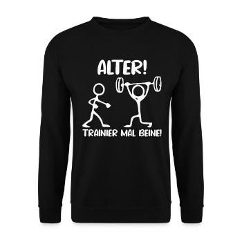 Stick Figure TRAIN LEGS Fun - Unisex Sweatshirt - black - Front - Alina (178cm) & Michal (187cm)