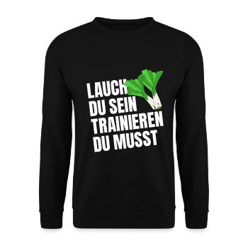 Kraftsport LAUCH DU SEIN TRAINIEREN DU MUSST - Unisex Pullover - Schwarz - Vorne - Alina (178cm) & Michal (187cm)