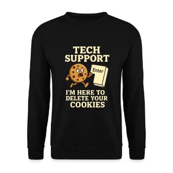 Tech Support I'm Here To Delete Your Cookies - Unisex Sweatshirt - black - Front - Alina (178cm) & Michal (187cm)