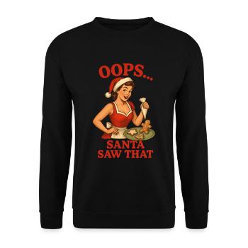 Oups le Père Noël a vu ça - Sweat-shirt Unisexe - noir - Devant - Alina (178cm) & Michal (187cm)