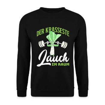 Gewichtheber DER KRASSESTE LAUCH IM GYM Lustig - Unisex Pullover - Schwarz - Vorne - Alina (178cm) & Michal (187cm)