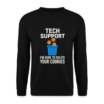 Tech Support I'm Here To Delete Your Cookies - Unisex Sweatshirt - black - Front - Alina (178cm) & Michal (187cm)