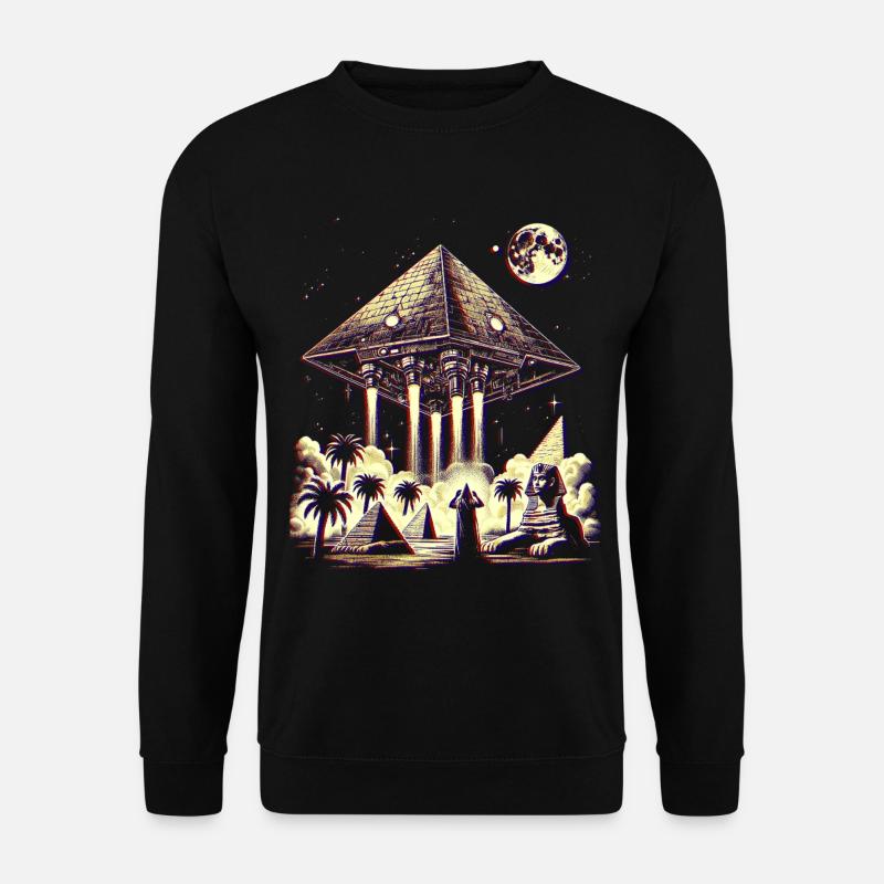 Antikes Pyramiden-UFO-Mystery-Design-Hemd - Unisex Pullover - Schwarz