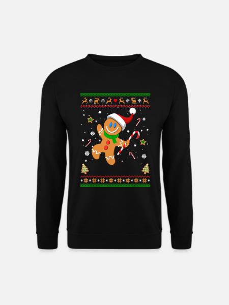 Hässliches Weihnachtspullover Lebkuchenmann Lustiges Geschenk - Unisex Pullover - Schwarz