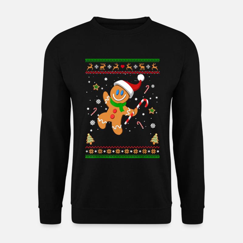 Hässliches Weihnachtspullover Lebkuchenmann Lustiges Geschenk - Unisex Pullover - Schwarz