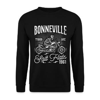 Bonneville Salt Flats Moto Anniversaire 1961 - Sweat-shirt Unisexe - noir - Devant - Alina (178cm) & Michal (187cm)
