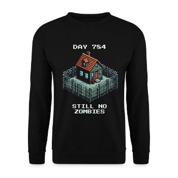 Tag 784 | Noch immer keine Zombies - Unisex Pullover - Schwarz - Vorne - Alina (178cm) & Michal (187cm)