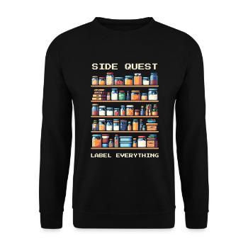 Side Quest | Alles beschriften - Unisex Pullover - Schwarz - Vorne - Alina (178cm) & Michal (187cm)