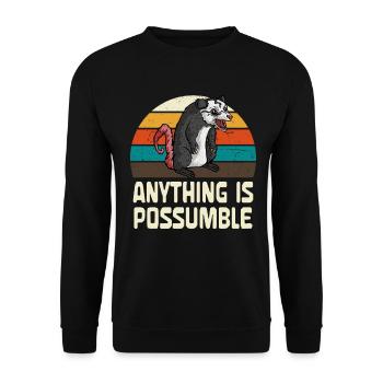 Possum: Alles ist möglich - Unisex Pullover - Schwarz - Vorne - Alina (178cm) & Michal (187cm)