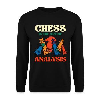 Schach ist die Kunst der Analyse - Unisex Pullover - Schwarz - Vorne - Alina (178cm) & Michal (187cm)