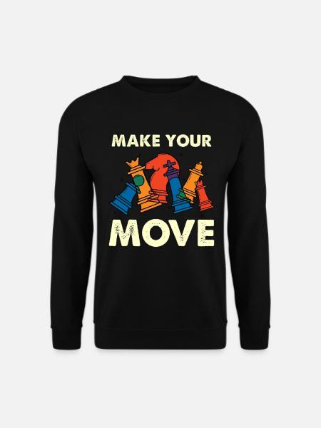 Mach deinen Zug – bunte Schachfiguren - Unisex Pullover - Schwarz