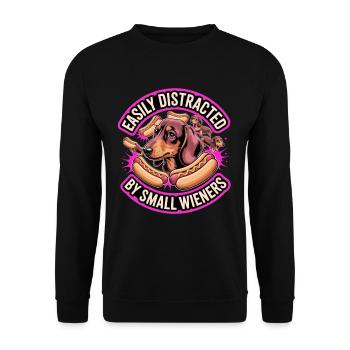 Easily Distracted By Small Wieners Unwearable - Unisex Sweatshirt - black - Front - Alina (178cm) & Michal (187cm)