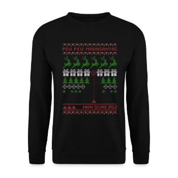 Pew Pew Madasantas | Ballerspiel | ugly christmas - Unisex Pullover - Schwarz - Vorne - Alina (178cm) & Michal (187cm)