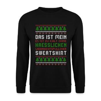 Es ist zu kalt für hässliche Weihnachtspullover - Unisex Pullover - Schwarz - Vorne - Alina (178cm) & Michal (187cm)