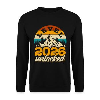 Bonne Année | Niveau 2026 débloqué | Joueur - Sweat-shirt Unisexe - noir - Devant - Alina (178cm) & Michal (187cm)